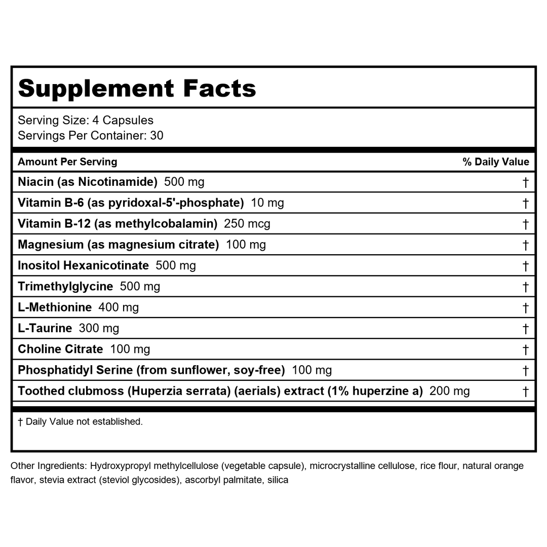 NuMedica Cognitive Balance 120 Vcaps - Supplement Facts panel