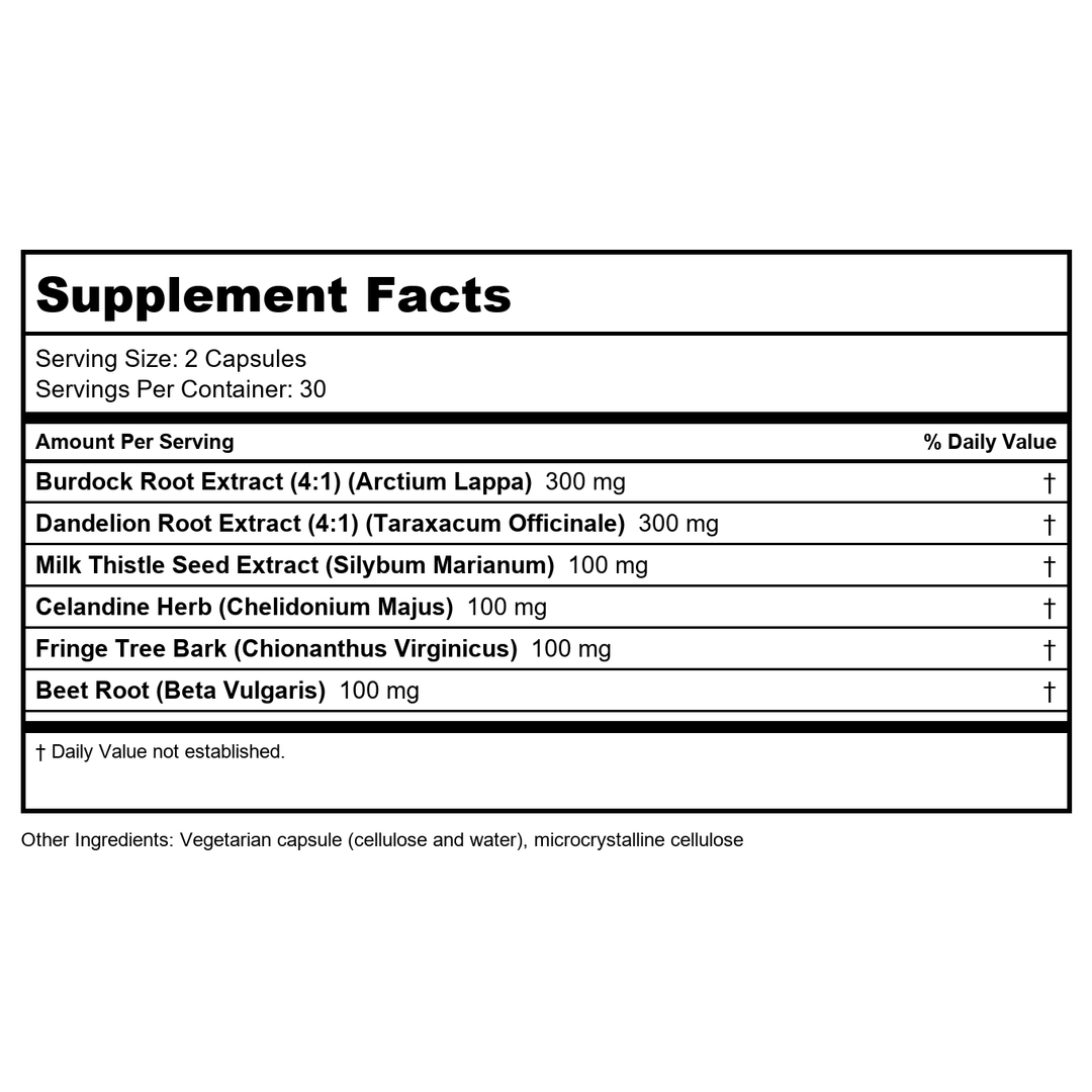 Vitanica Hepafem 60 Vcaps - Supplement Facts panel