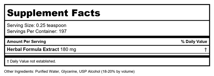 Zand Insure Immune Support 8oz - Supplement Facts panel