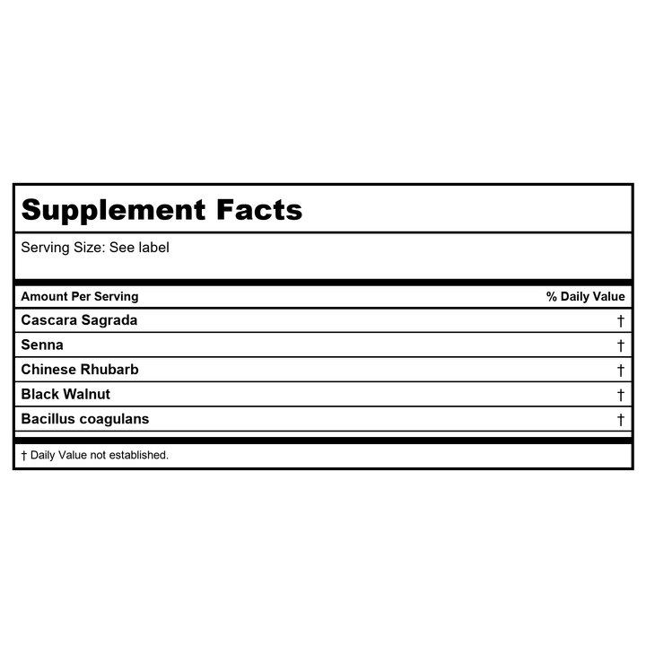 Body Gold Colon Clenz 75 Vcaps - - Supplement Facts panel