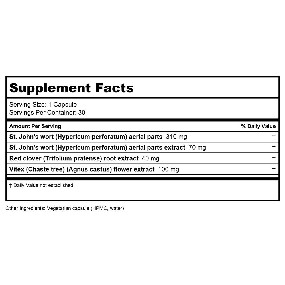 Vitanica Womans Passage 30 Vcaps - Supplement Facts panel