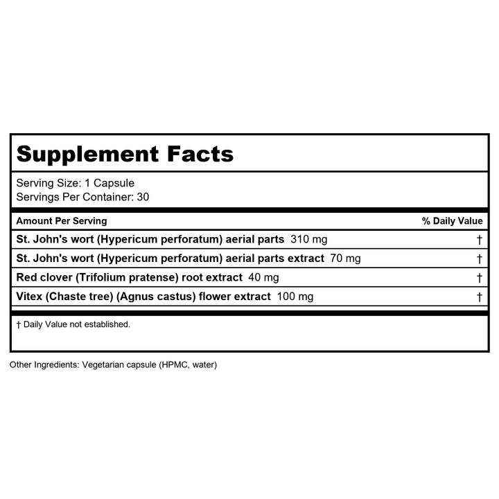 Vitanica Womans Passage 30 Vcaps - Supplement Facts panel