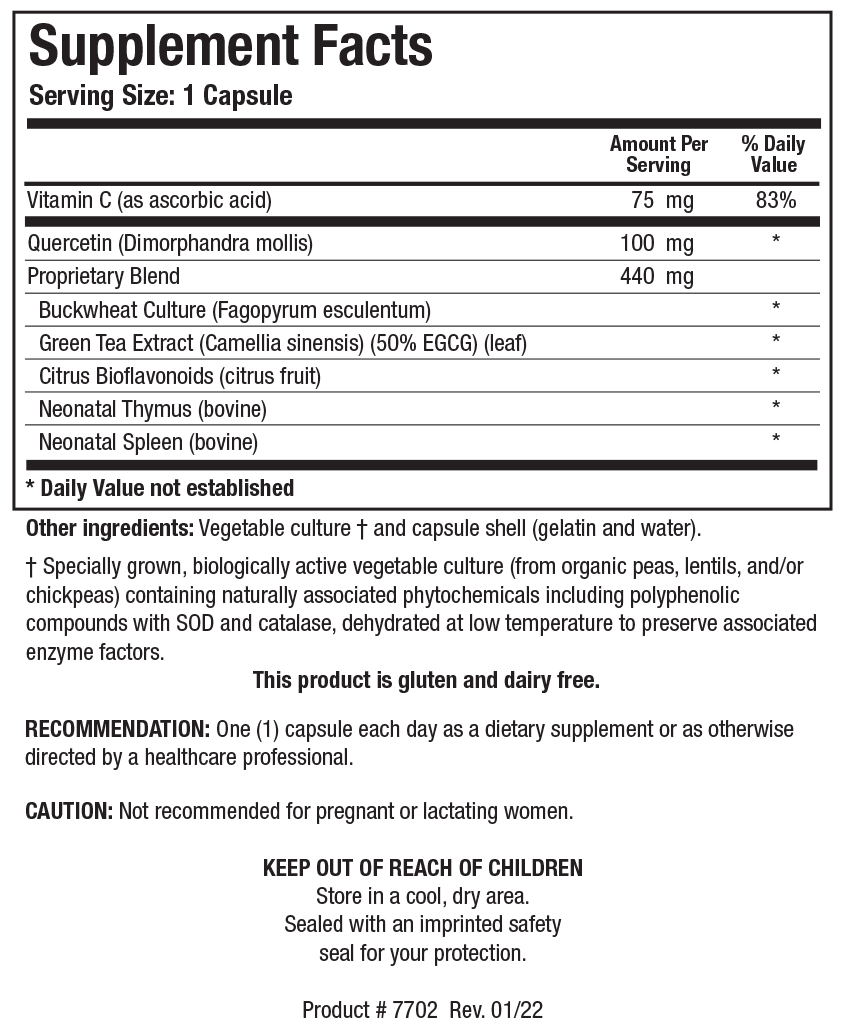 Biotics Research Bio-FCTS 90 Capsules - Supplement Facts panel
