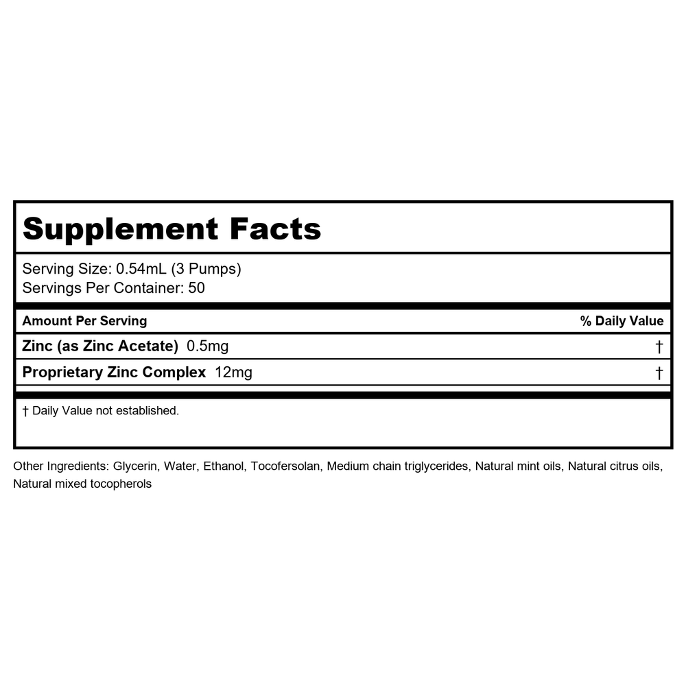Quicksilver Scientific Immune Charge+ Throat Spray 27ml - Supplement Facts panel