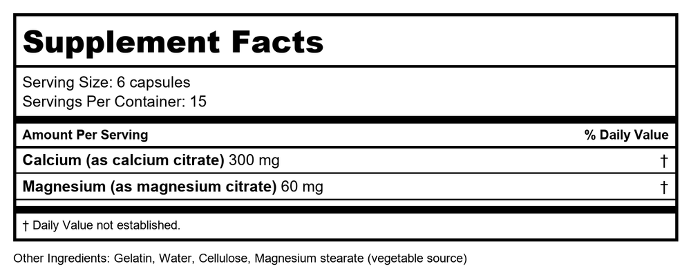 Biotics Research Ca/Mg-Zyme Caps 90 Capsules - Supplement Facts panel