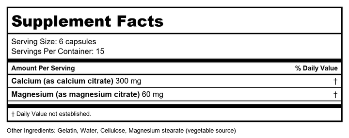 Biotics Research Ca/Mg-Zyme Caps 90 Capsules - Supplement Facts panel