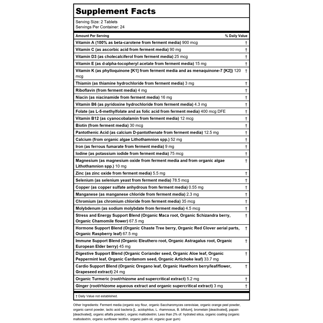 Chapter Ingridient New Chapter Woman's Advanced Multi 48 Tablets – The Oasis of Health