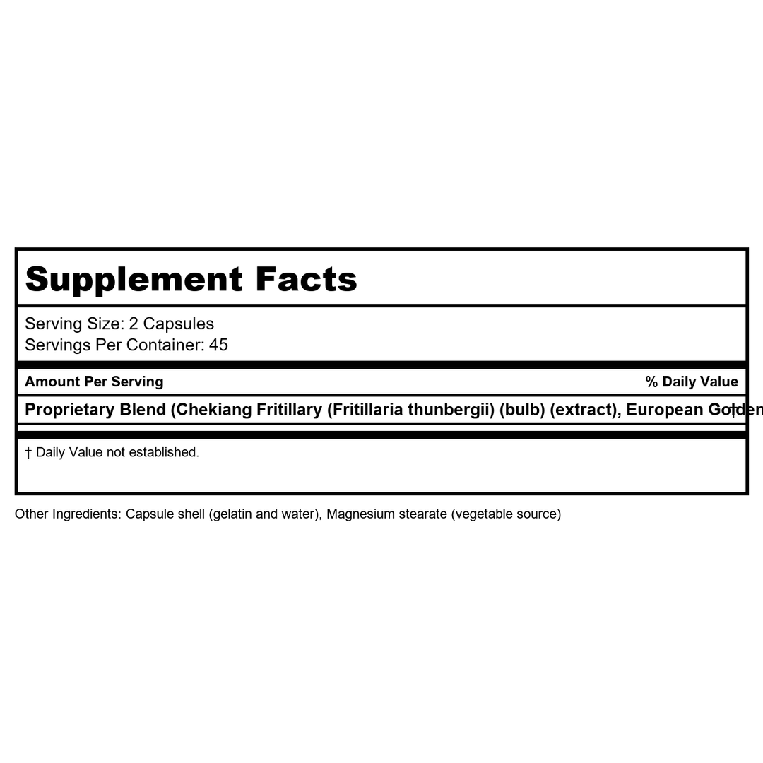 Biotics Research Histoplex 90 Capsules - Supplement Facts panel