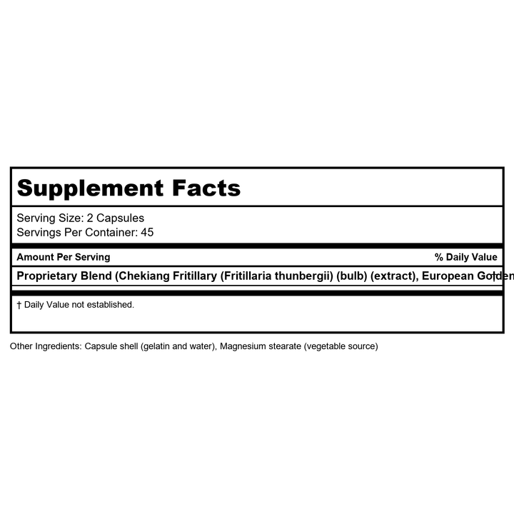 Biotics Research Histoplex 90 Capsules - Supplement Facts panel