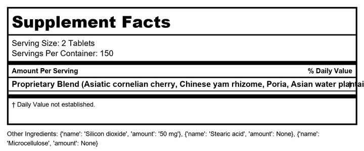 Kan Herb Chinese Modular Solutions Strengthen Water 300 Tablets - Supplement Facts panel