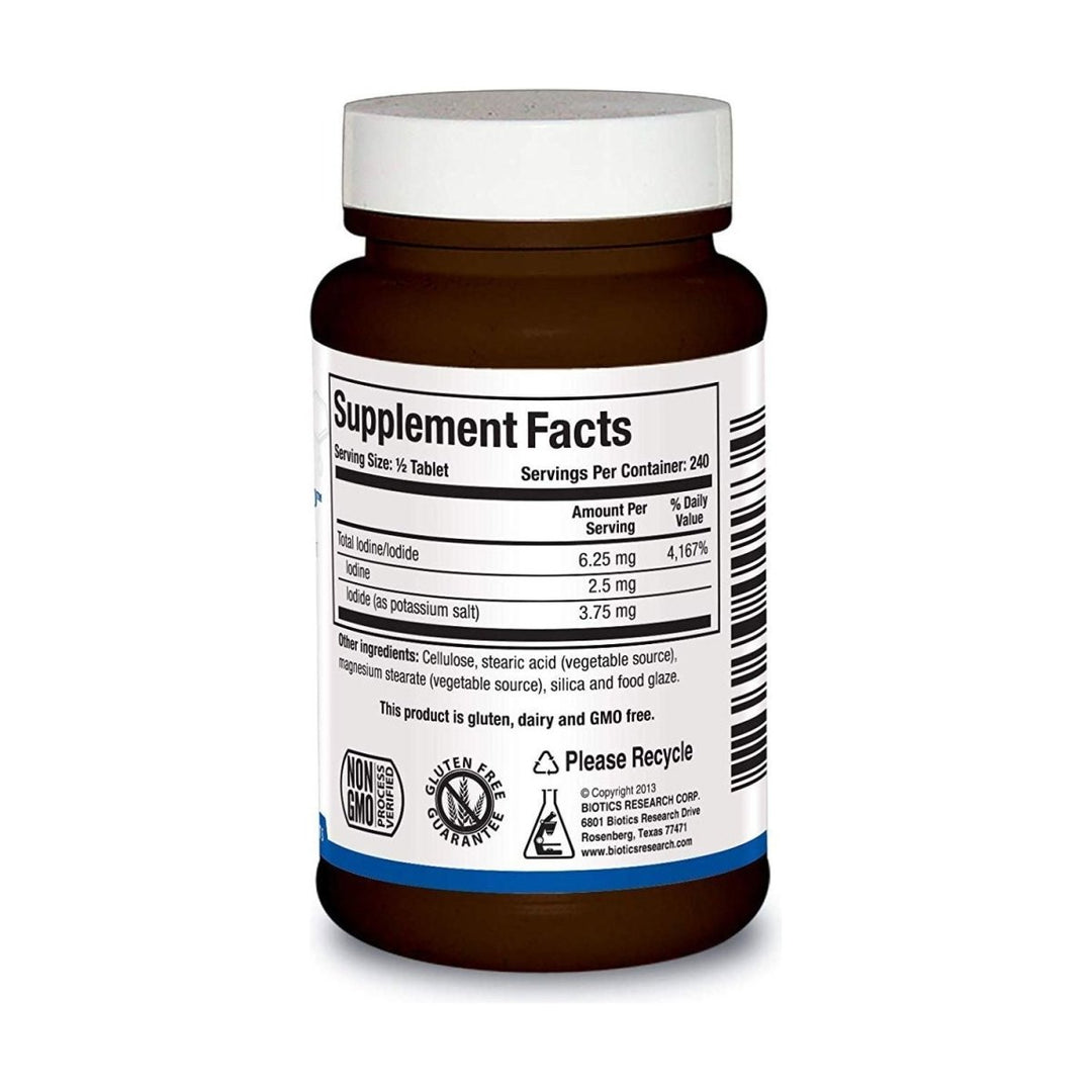 Biotics Research Iodizyme-HP 120 Tablets - Supplement Facts panel