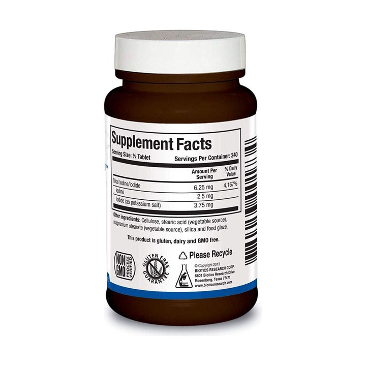 Biotics Research Iodizyme-HP 120 Tablets - Supplement Facts panel