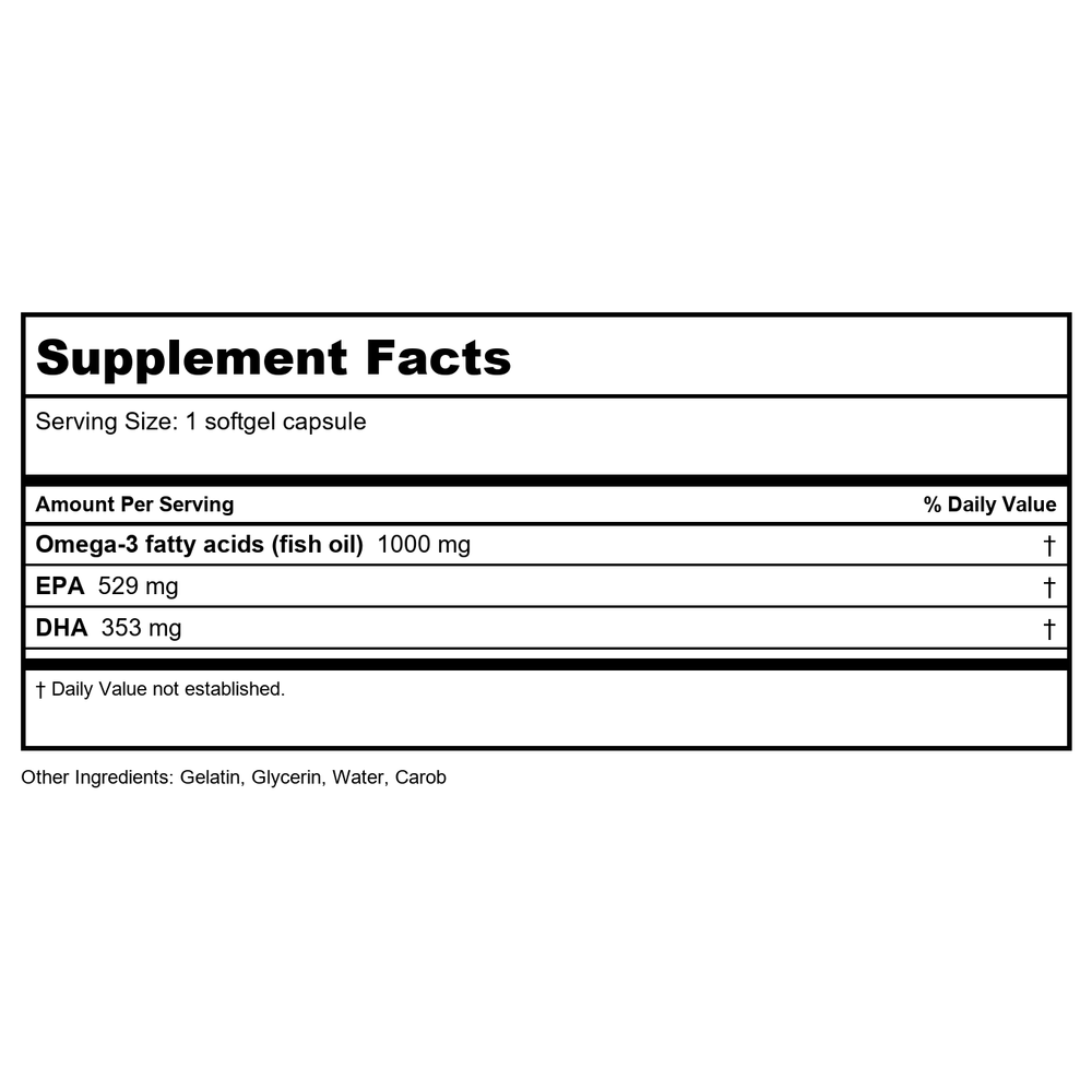Biotics Research Biomega-1000 90 Capsules -  2 Pack - Supplement Facts panel