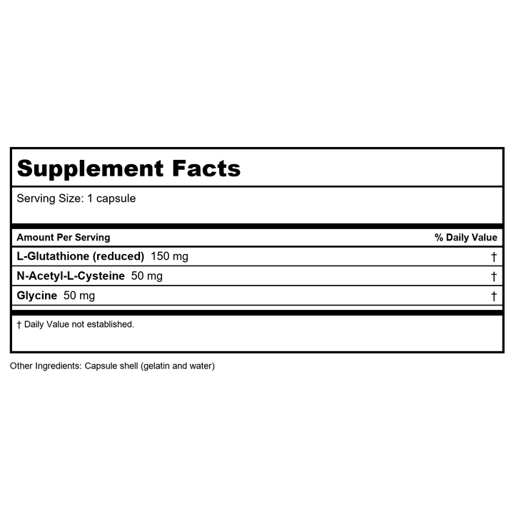 Biotics Research GSH-Plus 60 Capsules - Supplement Facts panel