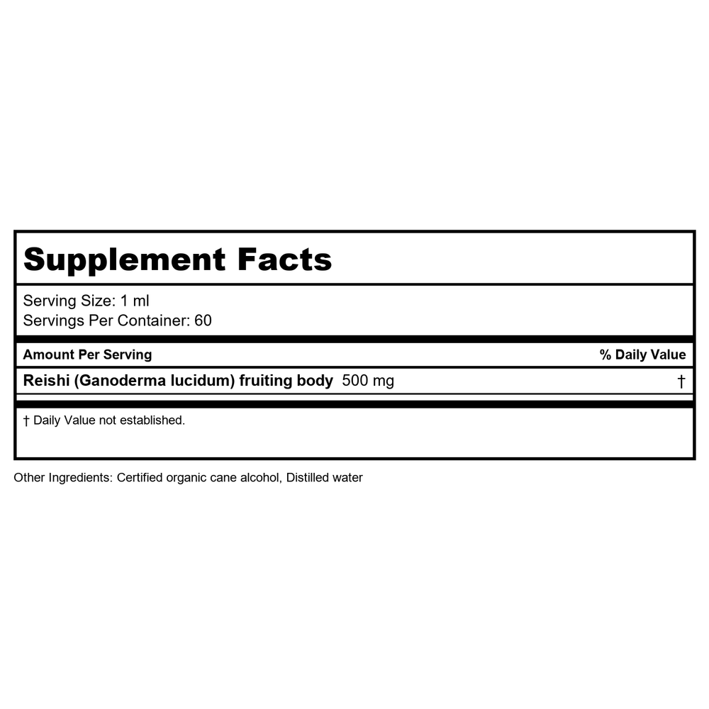 Kan Herb MycoHerb Reishi-Forte 2oz - Supplement Facts panel