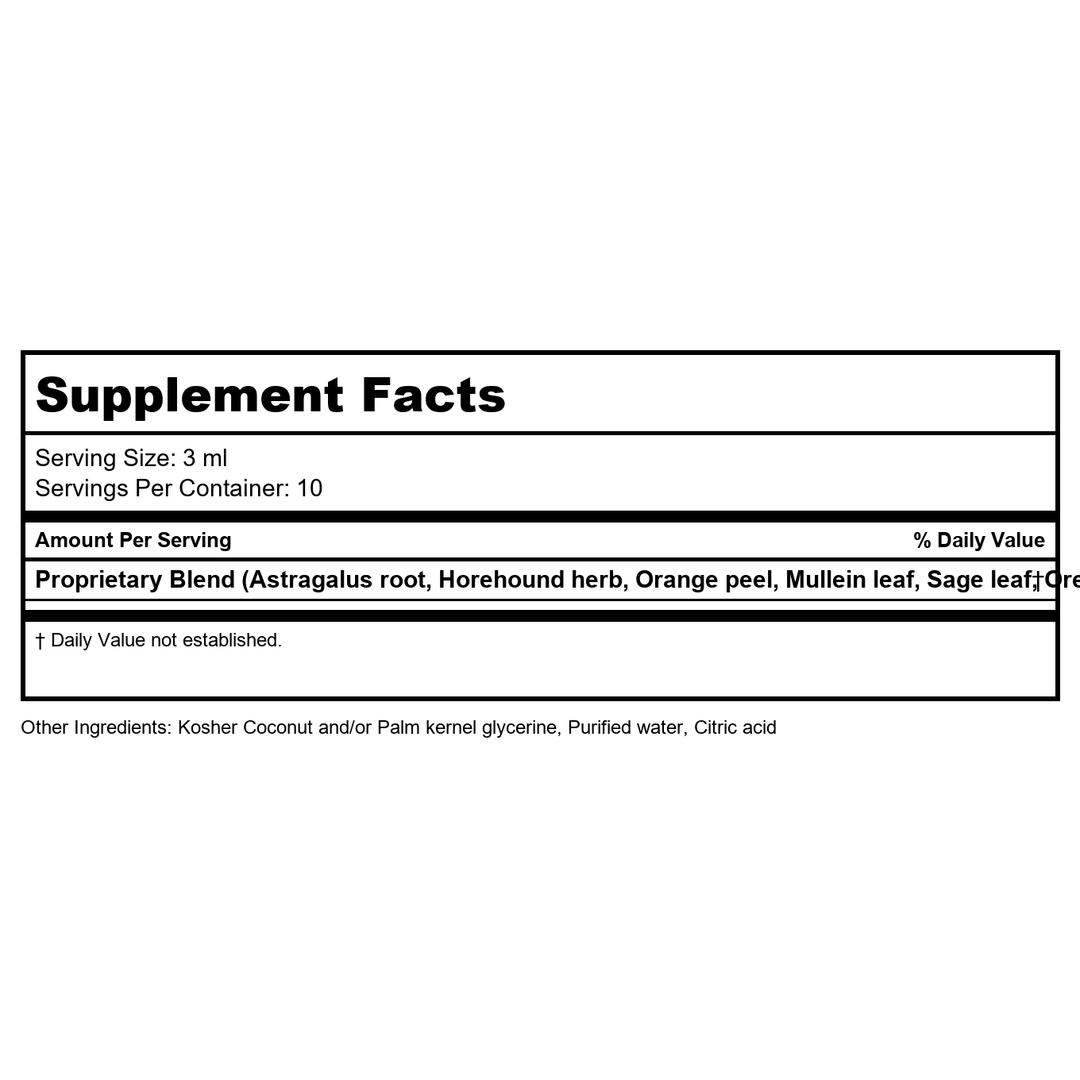 Herbs For Kids Vi Protection Blend 1oz - Supplement Facts panel