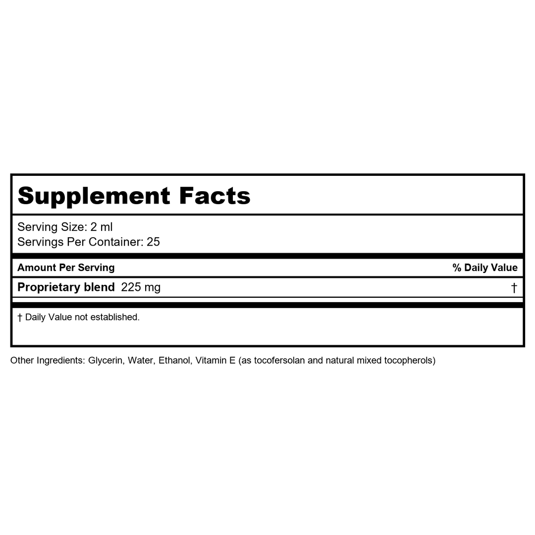 Quicksilver Scientific NOTO Bravi 1.7oz - Supplement Facts panel