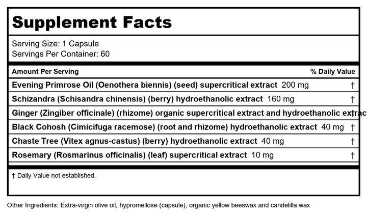 New Chapter Estrotone 60 Vcaps - Supplement Facts panel