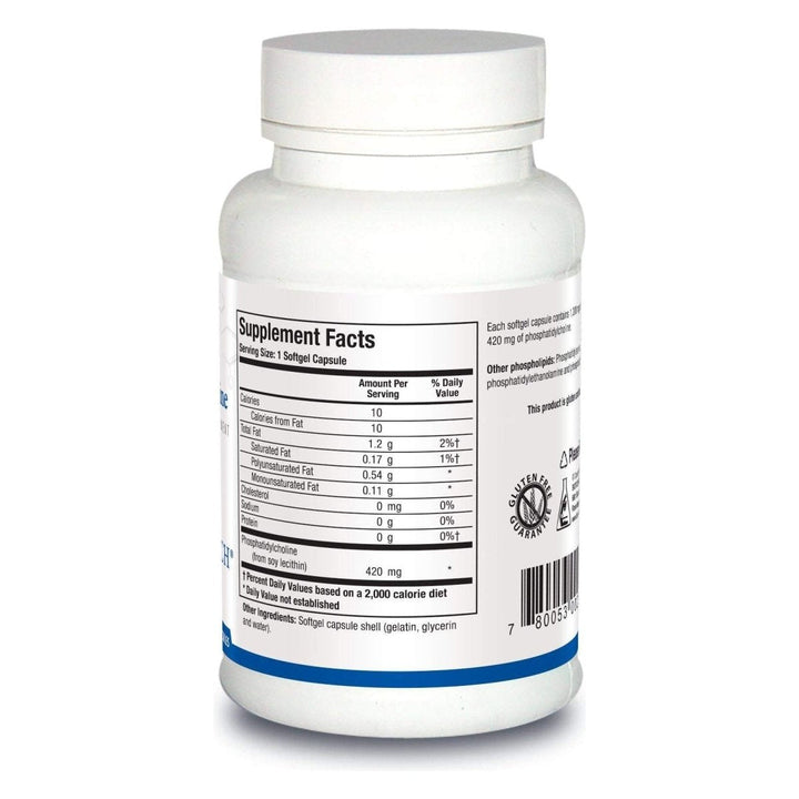 Biotics Research Phosphatidylcholine 100 Capsules - Supplement Facts panel
