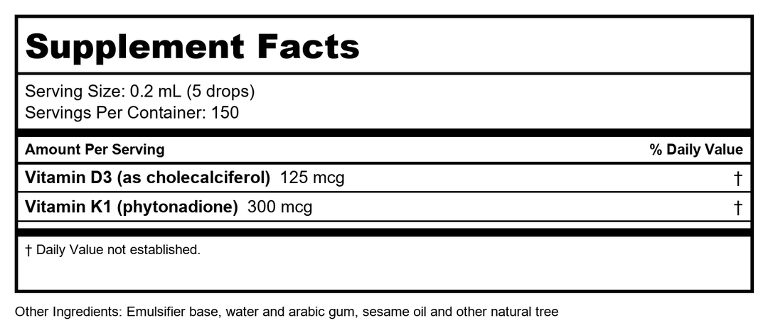 Biotics Research Bio-DK-Mulsion 1oz - Supplement Facts panel