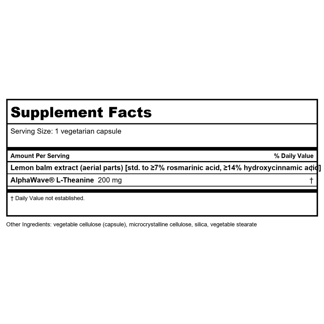 Life Extension Enhanced Stress Relief 30 Vcaps - Supplement Facts panel