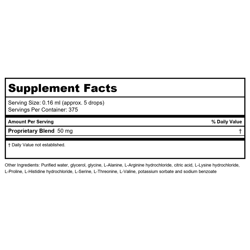 Biotics Research Amino Acid Quicksorb 2oz - Supplement Facts panel