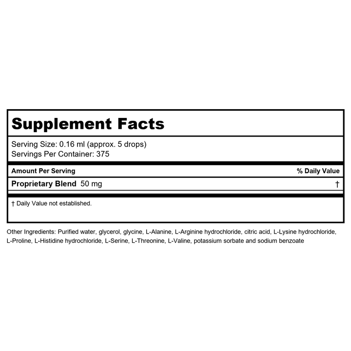 Biotics Research Amino Acid Quicksorb 2oz - Supplement Facts panel
