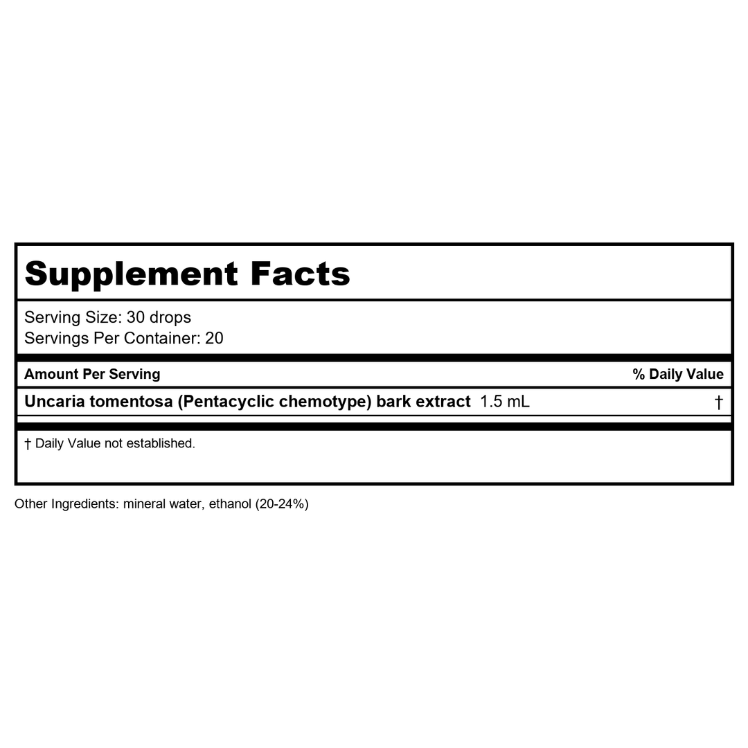 NutraMedix Samento Microbial Defense 2oz 60ml - Supplement Facts panel