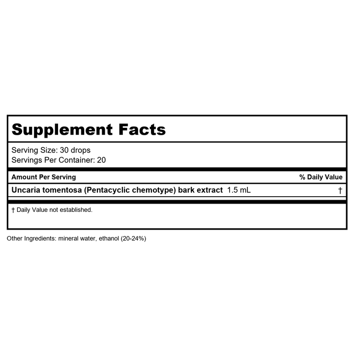 NutraMedix Samento Microbial Defense 2oz 60ml - Supplement Facts panel