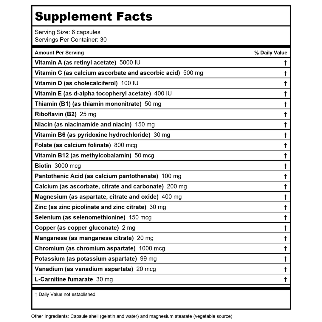 Biotics Research GlucoBalance 180 Capsules - 2 Pack - Supplement Facts panel