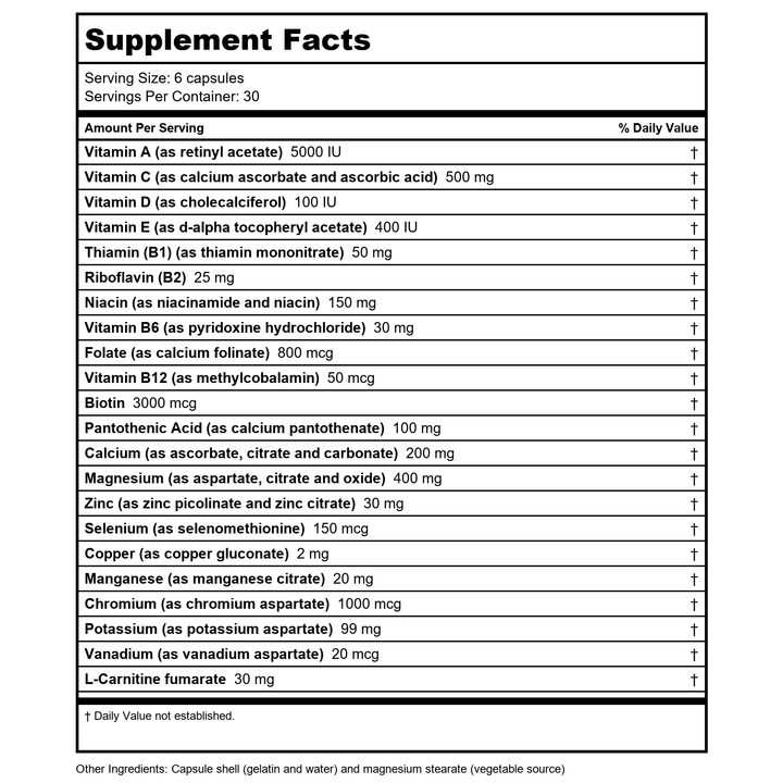 Biotics Research GlucoBalance 180 Capsules - 2 Pack - Supplement Facts panel