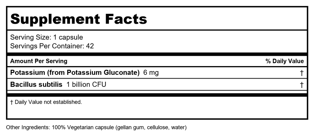 Enzymedica Candidase Extra Strength 42 Capsules - Supplement Facts panel
