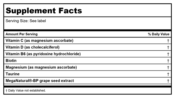 Biotics Research Bio-CardioSIRT BP 8oz - Supplement Facts panel