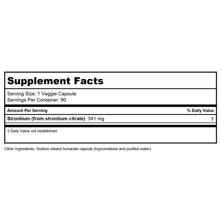AOR Advanced Magnesium Complex 90 Vcaps - Supplement Facts panel