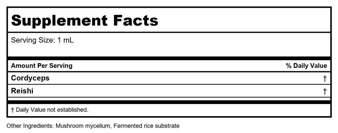 Host Defense Cordychi Extract 2oz - Supplement Facts panel