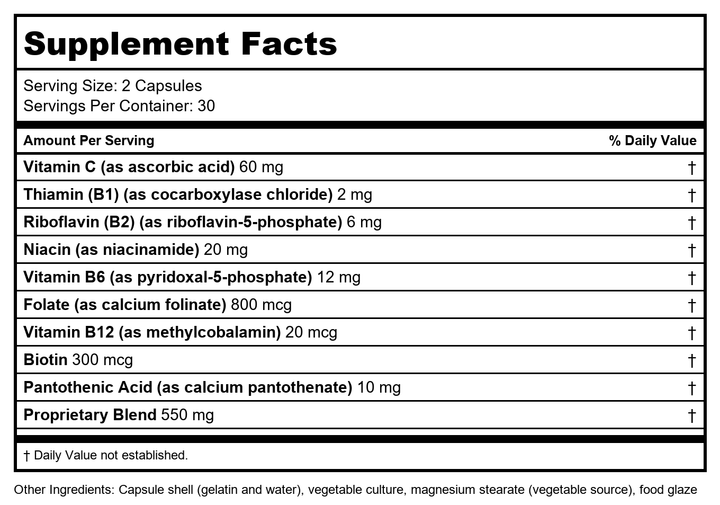 Biotics Research Bio-GGG-B 60 Capsules - Supplement Facts panel
