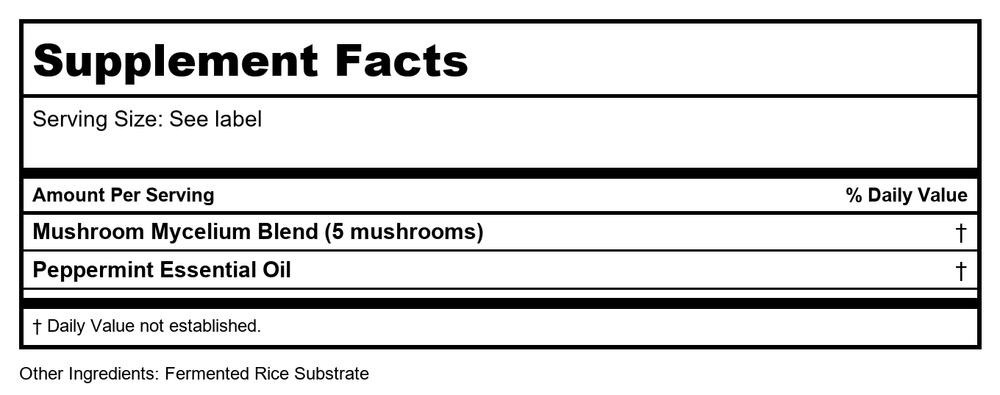 Host Defense MycoShield Spray Peppermint 1oz - Supplement Facts panel