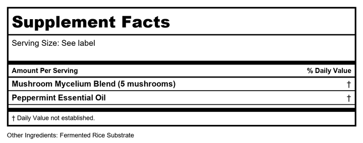 Host Defense MycoShield Spray Peppermint 1oz - Supplement Facts panel