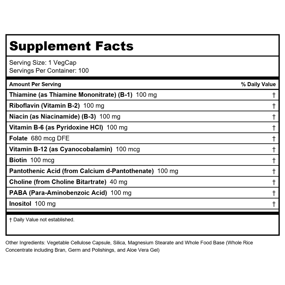 Solaray B-Stress AM 120 Capsules   4221 - Supplement Facts panel