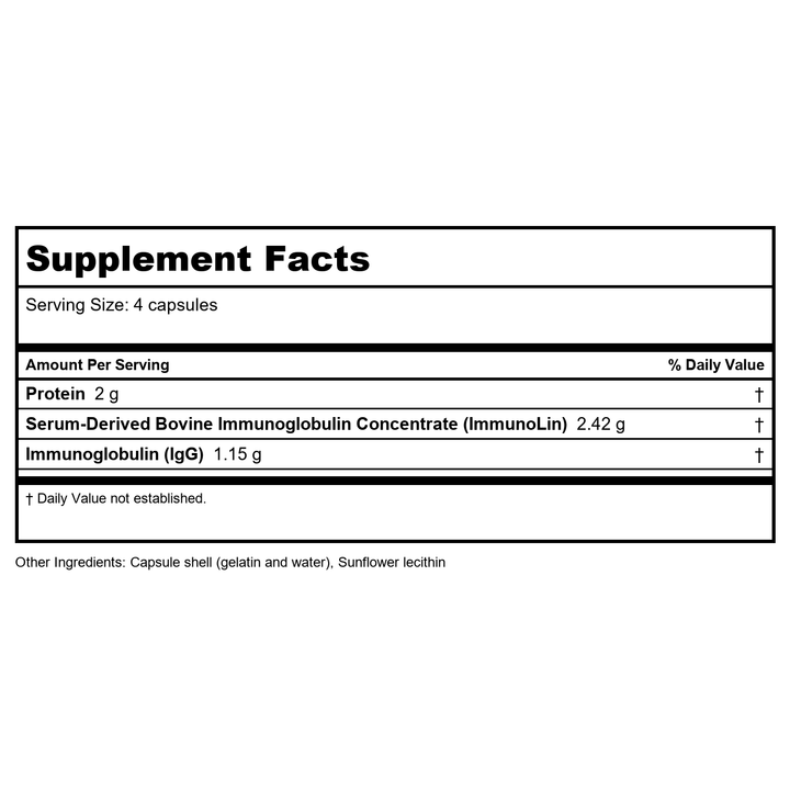 Biotics Research Immuno-gG SBI Powder 2.6 Ounce - Supplement Facts panel