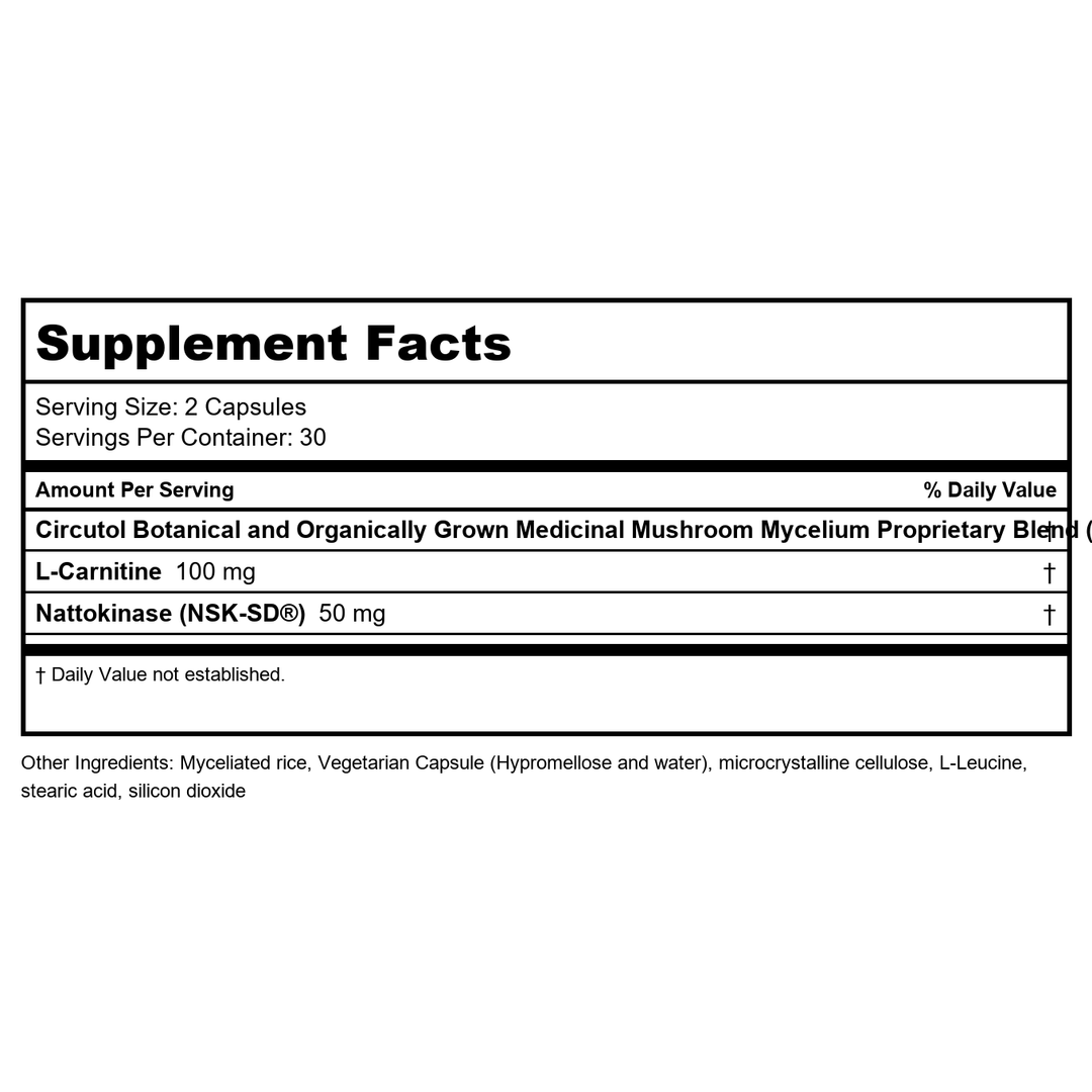 EcoNugenics Circutol 60 Vcaps - EQ0042 - Supplement Facts panel
