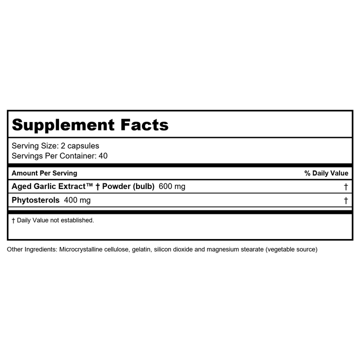 Kyolic Aged Garlic Extract Formula 105 100 Capsules - WA0028 - Supplement Facts panel