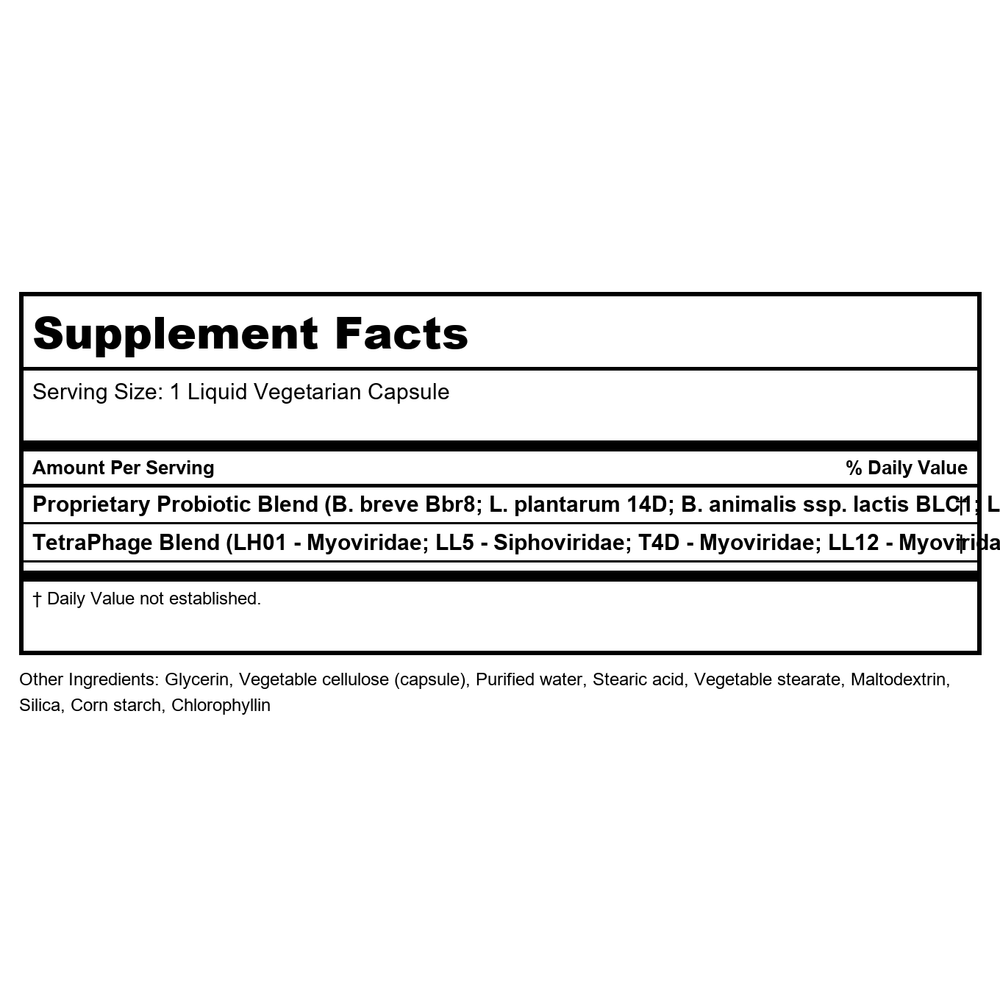 Life Extension Florassist GI With Phage Technology 30 Vcaps - Supplement Facts panel