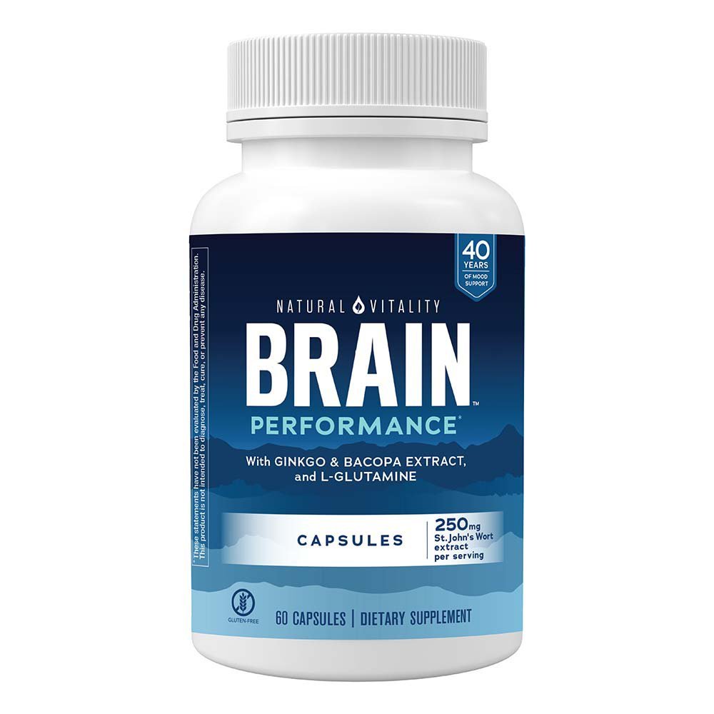 Natural Vitality Brain Performance 60 Capsules - Supplement Facts panel