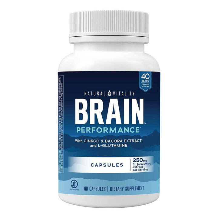 Natural Vitality Brain Performance 60 Capsules - Supplement Facts panel