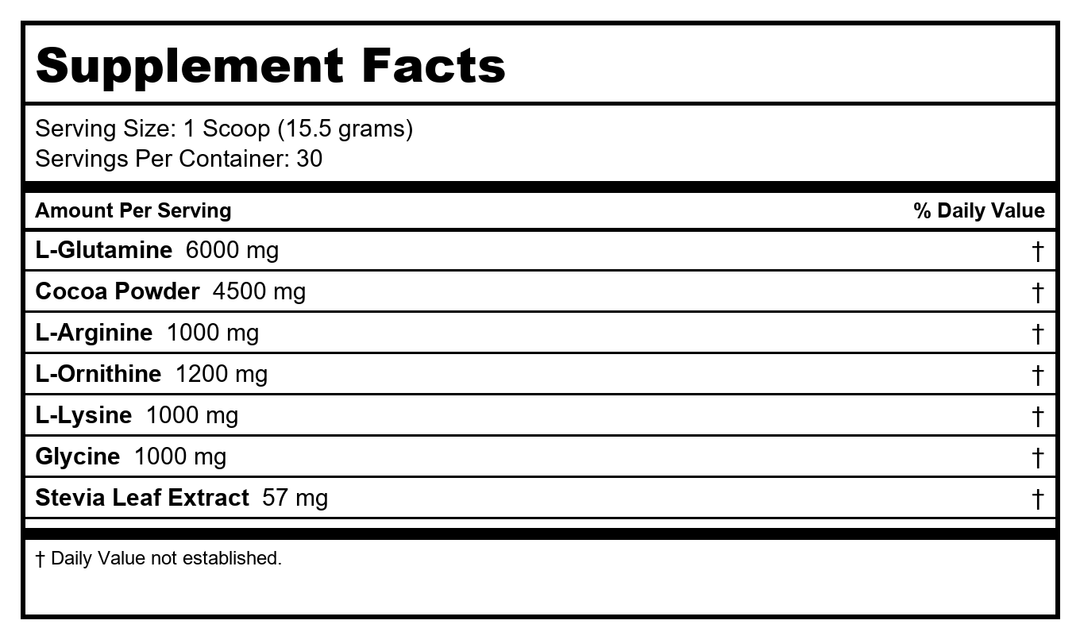 Davinci Cocoa HGH 30 Servings 16.40 Ounce - N - Supplement Facts panel
