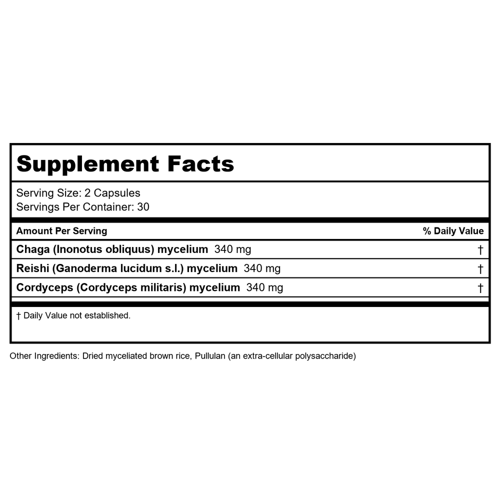 Host Defense Breathe 60 Vcaps - Supplement Facts panel