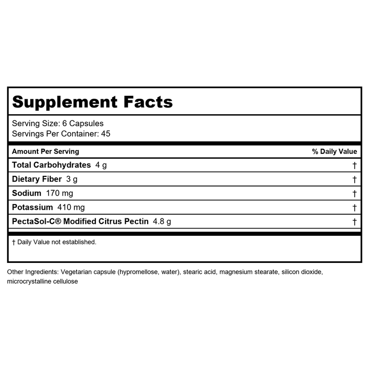 EcoNugenics PectaSol Modified Citrus Pectin 150 Grams - EQ0052 - Supplement Facts panel