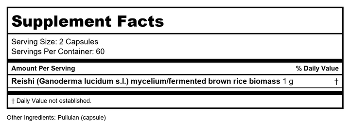 Host Defense Reishi 120 Vcaps - Supplement Facts panel
