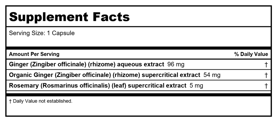 New Chapter Ginger Force 60 Softgels - Supplement Facts panel
